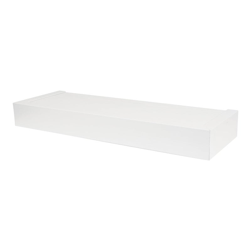 HIGH & MIGHTY 515601 Modern 18" Floating Shelf Holds up to 15lbs, Easy Tool-Free Dry Wall Installation, Flat, Retail Packaging, White - Image 1